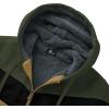imageGEEK LIGHTING Mens Fleece Hoodies Zip Up Color Block Thick Winter Hooded SweatshirtGreen Black Khaki