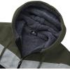imageGEEK LIGHTING Mens Fleece Hoodies Zip Up Color Block Thick Winter Hooded SweatshirtGreen Gray Black