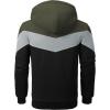 imageGEEK LIGHTING Mens Fleece Hoodies Zip Up Color Block Thick Winter Hooded SweatshirtGreen Gray Black