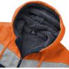 imageGEEK LIGHTING Mens Fleece Hoodies Zip Up Color Block Thick Winter Hooded SweatshirtOrange Grey Blue