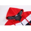 imageGEEK LIGHTING Mens Fleece Hoodies Zip Up Color Block Thick Winter Hooded SweatshirtRed White Blue