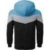 imageGEEK LIGHTING Mens Fleece Hoodies Zip Up Color Block Thick Winter Hooded SweatshirtSky Blue Grey Black