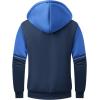 imageGEEK LIGHTING Mens Fleece Hoodies Zip Up Color Block Thick Winter Hooded SweatshirtVulcan Black Blue