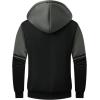 imageGEEK LIGHTING Mens Fleece Hoodies Zip Up Color Block Thick Winter Hooded SweatshirtVulcan Black Deep Gray