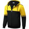 imageGEEK LIGHTING Mens Fleece Hoodies Zip Up Color Block Thick Winter Hooded SweatshirtVulcan Sunstruck Black