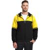 imageGEEK LIGHTING Mens Fleece Hoodies Zip Up Color Block Thick Winter Hooded SweatshirtVulcan Sunstruck Black