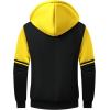 imageGEEK LIGHTING Mens Fleece Hoodies Zip Up Color Block Thick Winter Hooded SweatshirtVulcan Sunstruck Black