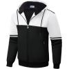 imageGEEK LIGHTING Mens Fleece Hoodies Zip Up Color Block Thick Winter Hooded SweatshirtVulcan White Black