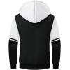 imageGEEK LIGHTING Mens Fleece Hoodies Zip Up Color Block Thick Winter Hooded SweatshirtVulcan White Black