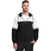 imageGEEK LIGHTING Mens Fleece Hoodies Zip Up Color Block Thick Winter Hooded SweatshirtVulcan White Black