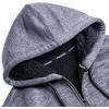 imageGEEK LIGHTING Mens Hoodie Heavyweight Fleece Sweatshirt Comfortable Full Zip Up Thick Sherpa Lined for Men Outdoor ActivityHeather Grey