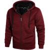 imageGEEK LIGHTING Mens Hoodie Heavyweight Fleece Sweatshirt Comfortable Full Zip Up Thick Sherpa Lined for Men Outdoor ActivityHeather Red