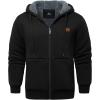 imageGEEK LIGHTING Hoodies for Men Heavyweight Fleece Sweatshirt  Full Zip Up Thick Sherpa LinedYcarbon Black