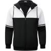 imageGEEK LIGHTING Mens Fleece Hoodies Zip Up Color Block Thick Winter Hooded SweatshirtVulcan White Black