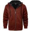imageGEEK LIGHTING Mens Hoodie Heavyweight Fleece Sweatshirt Comfortable Full Zip Up Thick Sherpa Lined for Men Outdoor ActivityHeather Red Alert