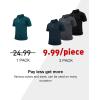 imageGEEK LIGHTING 3 Pack Mens Polo Shirts Short Sleeve Moisture Wicking Performance Golf Shirt for Men Casual Collared ShirtBlack Duckblue Green