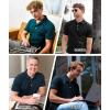 imageGEEK LIGHTING 3 Pack Mens Polo Shirts Short Sleeve Moisture Wicking Performance Golf Shirt for Men Casual Collared ShirtSapphireblue