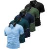 imageGEEK LIGHTING 5 Pack Men Polo Shirts with Pocket Multipack Golf Shirt for Men Moisture Wicking Casual Athletic Work TShirtsBlack Army Green Light Blue Navy Teal Blue