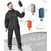 imageGEEK LIGHTING Mens Waterproof Hooded Rain Jacket Lightweight Raincoat for Outdoor Hiking Running TravelBlack