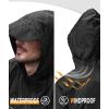 imageGEEK LIGHTING Mens Waterproof Hooded Rain Jacket Lightweight Raincoat for Outdoor Hiking Running TravelBlack