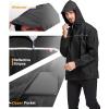 imageGEEK LIGHTING Mens Waterproof Hooded Rain Jacket Lightweight Raincoat for Outdoor Hiking Running TravelBlack With Bag