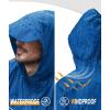 imageGEEK LIGHTING Mens Waterproof Hooded Rain Jacket Lightweight Raincoat for Outdoor Hiking Running TravelBlue With Bag