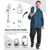 imageGEEK LIGHTING Mens Waterproof Hooded Rain Jacket Lightweight Raincoat for Outdoor Hiking Running TravelDark Blue With Bag