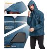 imageGEEK LIGHTING Mens Waterproof Hooded Rain Jacket Lightweight Raincoat for Outdoor Hiking Running TravelDark Blue With Bag