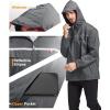 imageGEEK LIGHTING Mens Waterproof Hooded Rain Jacket Lightweight Raincoat for Outdoor Hiking Running TravelDark Gery With Bag