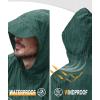 imageGEEK LIGHTING Mens Waterproof Hooded Rain Jacket Lightweight Raincoat for Outdoor Hiking Running TravelGreen