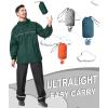 imageGEEK LIGHTING Mens Waterproof Hooded Rain Jacket Lightweight Raincoat for Outdoor Hiking Running TravelGreen