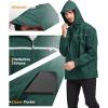 imageGEEK LIGHTING Mens Waterproof Hooded Rain Jacket Lightweight Raincoat for Outdoor Hiking Running TravelGreen With Bag