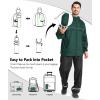 imageGEEK LIGHTING Mens Waterproof Hooded Rain Jacket Lightweight Raincoat for Outdoor Hiking Running TravelGreen With Bag