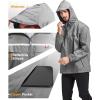 imageGEEK LIGHTING Mens Waterproof Hooded Rain Jacket Lightweight Raincoat for Outdoor Hiking Running TravelGrey