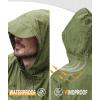 imageGEEK LIGHTING Mens Waterproof Hooded Rain Jacket Lightweight Raincoat for Outdoor Hiking Running TravelLight Green