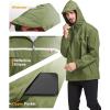 imageGEEK LIGHTING Mens Waterproof Hooded Rain Jacket Lightweight Raincoat for Outdoor Hiking Running TravelLight Green