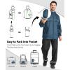 imageGEEK LIGHTING Mens Waterproof Hooded Rain Jacket Lightweight Raincoat for Outdoor Hiking Running TravelMalibu Blue With Bag