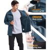 imageGEEK LIGHTING Mens Waterproof Hooded Rain Jacket Lightweight Raincoat for Outdoor Hiking Running TravelMalibu Blue With Bag