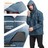 imageGEEK LIGHTING Mens Waterproof Hooded Rain Jacket Lightweight Raincoat for Outdoor Hiking Running TravelMalibu Blue With Bag