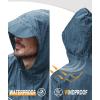 imageGEEK LIGHTING Mens Waterproof Hooded Rain Jacket Lightweight Raincoat for Outdoor Hiking Running TravelMalibu Blue With Bag