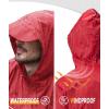 imageGEEK LIGHTING Mens Waterproof Hooded Rain Jacket Lightweight Raincoat for Outdoor Hiking Running TravelRed With Bag