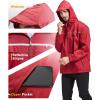 imageGEEK LIGHTING Mens Waterproof Hooded Rain Jacket Lightweight Raincoat for Outdoor Hiking Running TravelRed With Bag