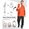 imageGEEK LIGHTING Mens Waterproof Hooded Rain Jacket Lightweight Raincoat for Outdoor Hiking Running TravelTangerine With Bag