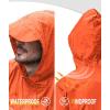 imageGEEK LIGHTING Mens Waterproof Hooded Rain Jacket Lightweight Raincoat for Outdoor Hiking Running TravelTangerine With Bag