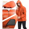 imageGEEK LIGHTING Mens Waterproof Hooded Rain Jacket Lightweight Raincoat for Outdoor Hiking Running TravelTangerine With Bag
