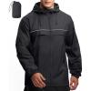 imageGEEK LIGHTING Mens Waterproof Hooded Rain Jacket Lightweight Raincoat for Outdoor Hiking Running TravelBlack With Bag