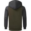 imageGEEK LIGHTING Mens FleeceLined Zip Up Hoodie Thick Hooded Jacket Winter Warm Athletic SweatshirtRaglan Green Dark Grey