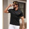 imageGEEK LIGHTING Mens Waffle Texture Polo Shirts Short Sleeve Casual TShirts Moisture Wicking Collared Golf Shirt with PocketBlack