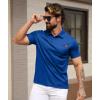 imageGEEK LIGHTING Mens Waffle Texture Polo Shirts Short Sleeve Casual TShirts Moisture Wicking Collared Golf Shirt with PocketRoyal Blue