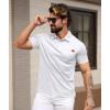 imageGEEK LIGHTING Mens Waffle Texture Polo Shirts Short Sleeve Casual TShirts Moisture Wicking Collared Golf Shirt with PocketWhite